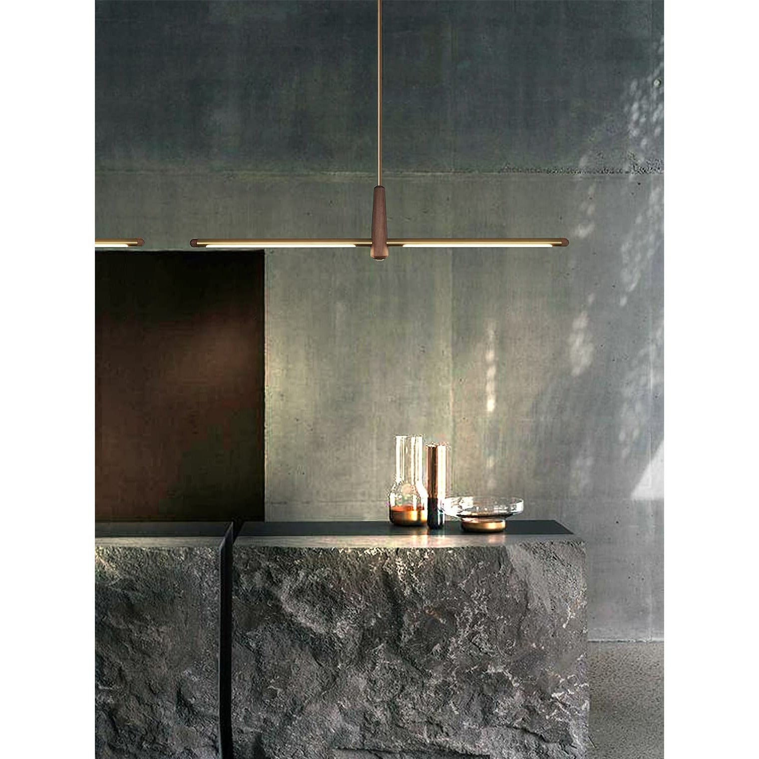 Designer Dining Room Chandelier Light Linear Solid Wood