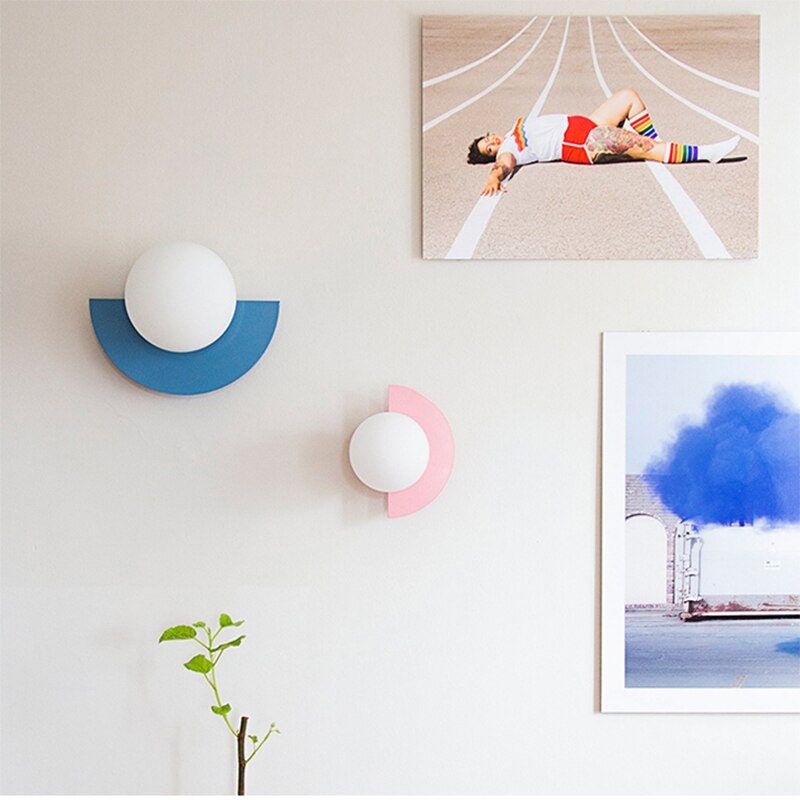 Minimalist arc colorful wall lamp